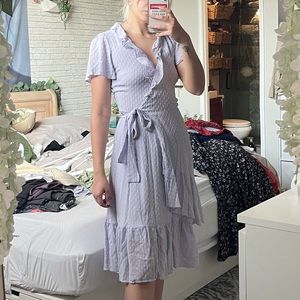 Michael Kors purple lilac flounce wrap dress